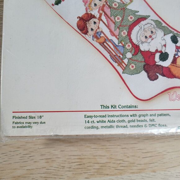 Hugs n Stitches Counted Cross Stitch 18" Stocking Christmas Memory Wee Windsomes - Picture 3 of 5